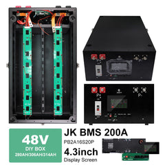 15kWh DIY Battery Box Pre-assembled Version With JK-PB2A16S20P BMS for 280Ah 314Ah