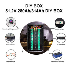 15kWh LiFePO4 Battery BOX with JK-PB2A16S20P BMS 4.3 inch Display|Wistek(Poland Stock)