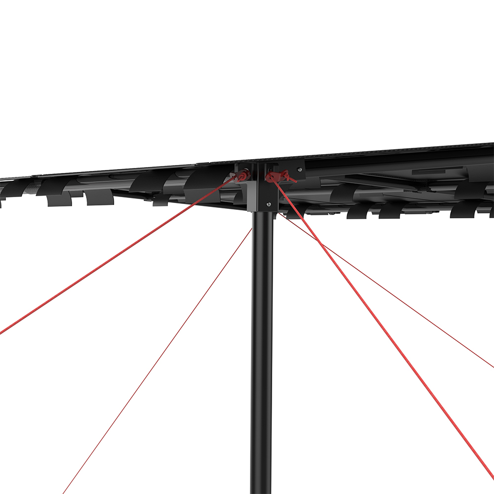 Easy Carry Lightweight 1200W 3.6*2.1m Stainless Steel Solar Canopy for Outdoor - Wistek