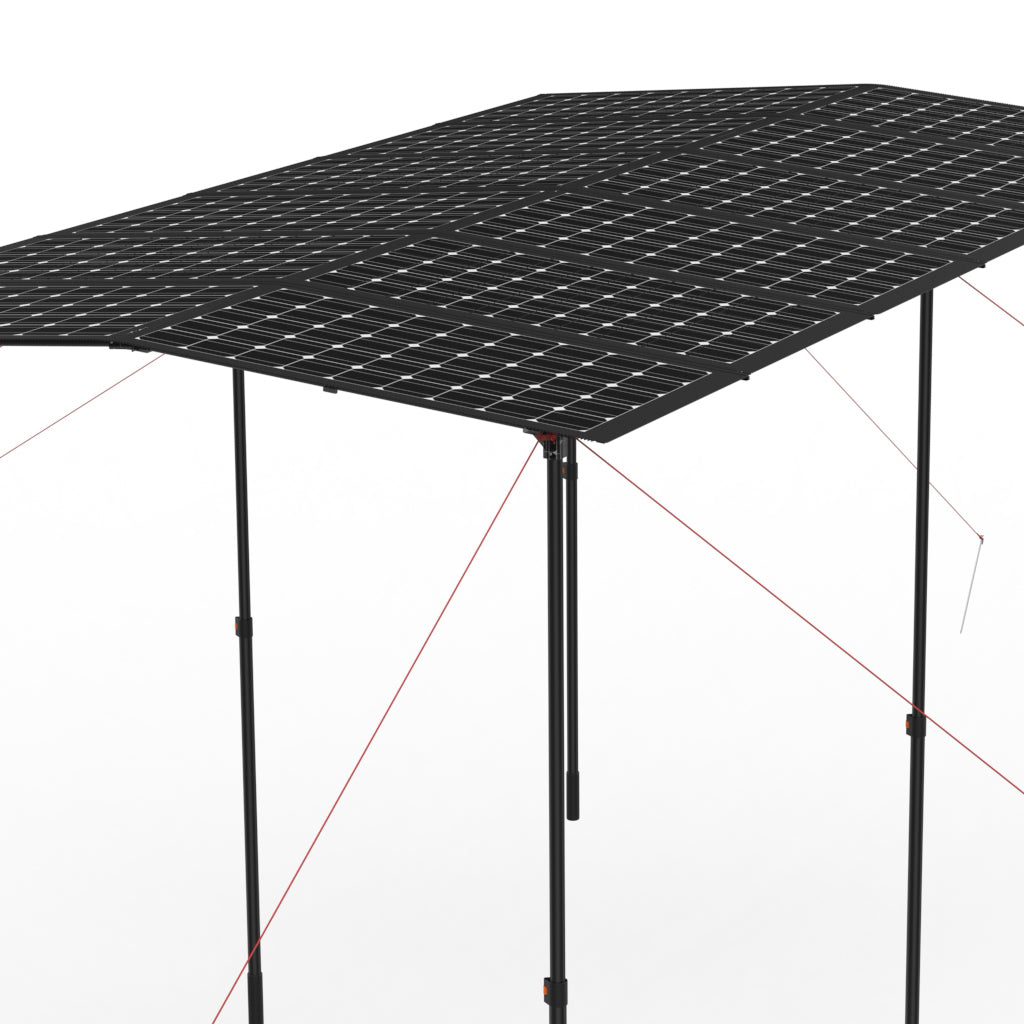 Easy Carry Lightweight 1200W 3.6*2.1m Stainless Steel Solar Canopy for Outdoor - Wistek