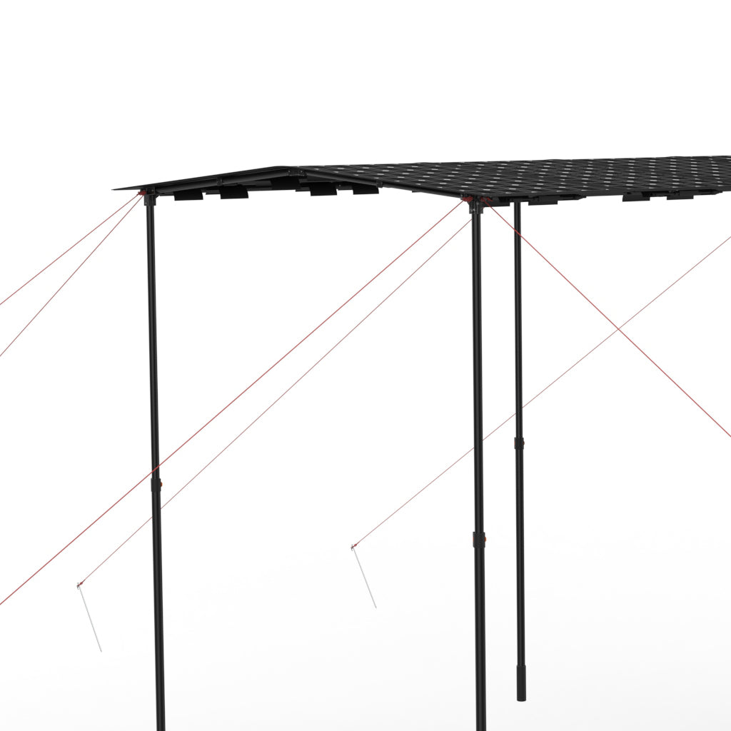 Easy Carry Lightweight 1200W 3.6*2.1m Stainless Steel Solar Canopy for Outdoor - Wistek