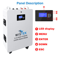 High Quality 51.2V 15KWh Wall Mount Mobile LiFePO4 Battery Pack with 200A BMS(Wistek|USA) - Wistek