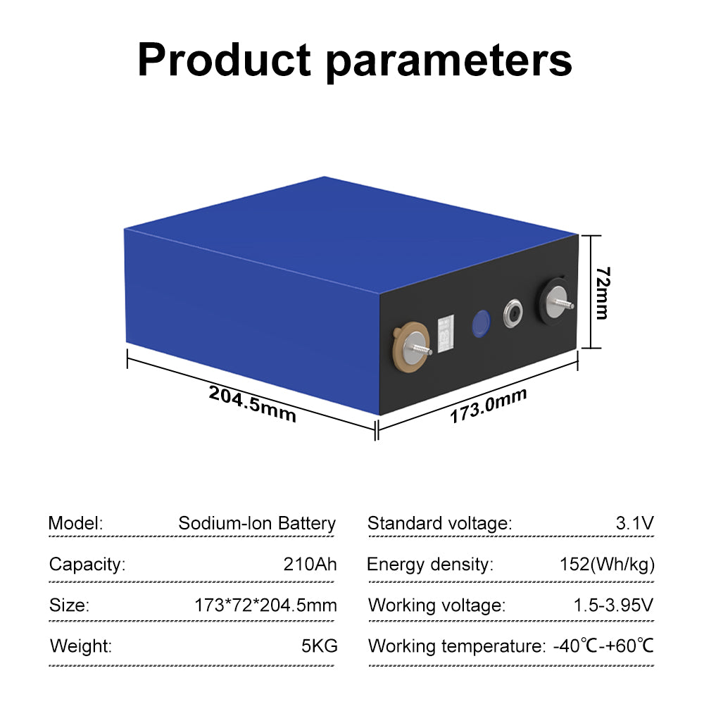 Sodium Ion Battery Cells for Sale 3.1V 210Ah, SIB210| Wistek - Wistek
