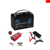 ⚡️【Limited Flash Sale】12V 100Ah Marine Battery Kits with Inverter and Charger Smart BMS for Electric Outboard Trolling Motor - Wistek