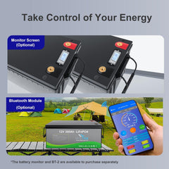 High Power LiFePO4 12V 300Ah Battery Pack with 100A BMS - 2560Wh - Wistek