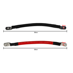 two 30cm 1AWG power cables,black one,and red one