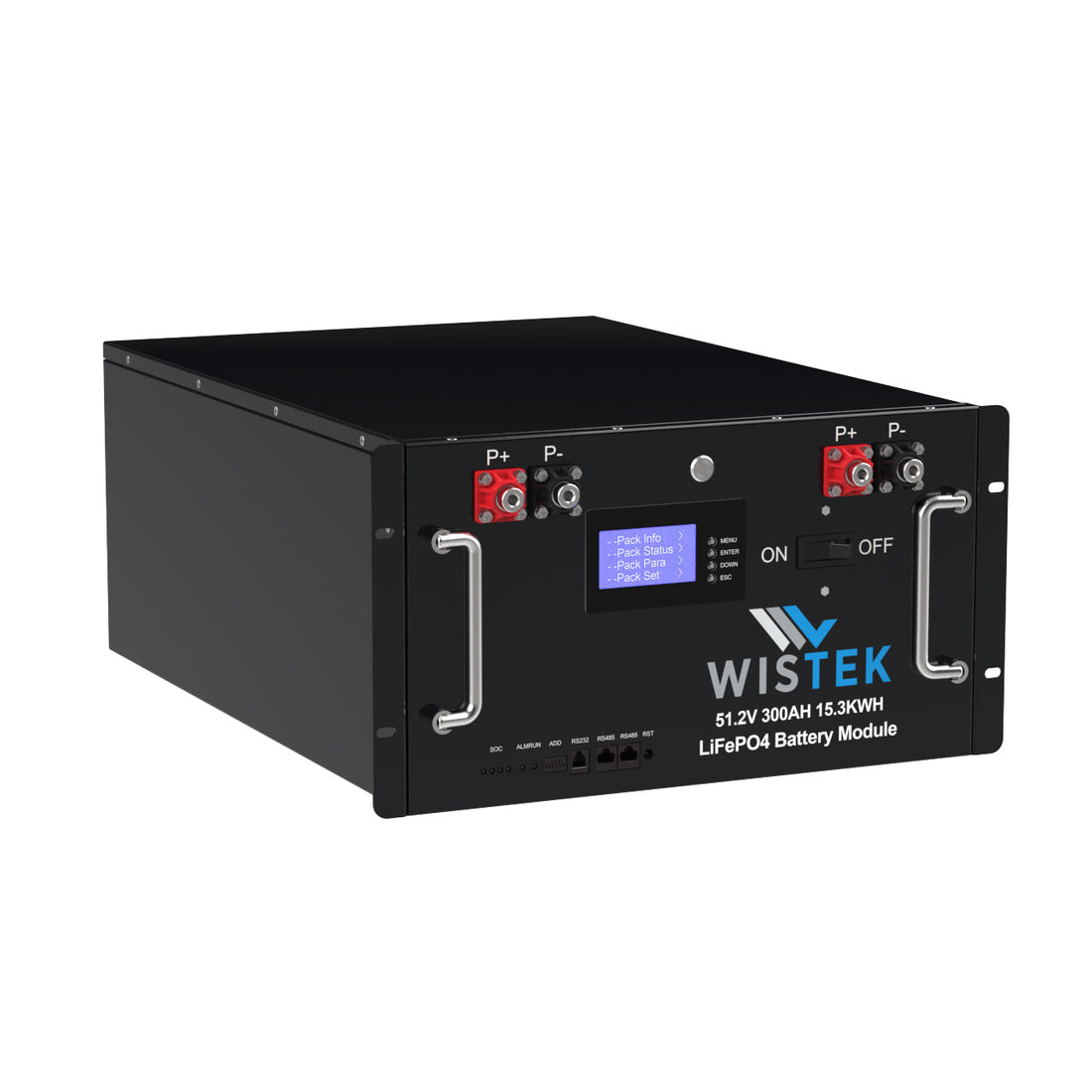 51.2V 200Ah Sever rack battery on white background
