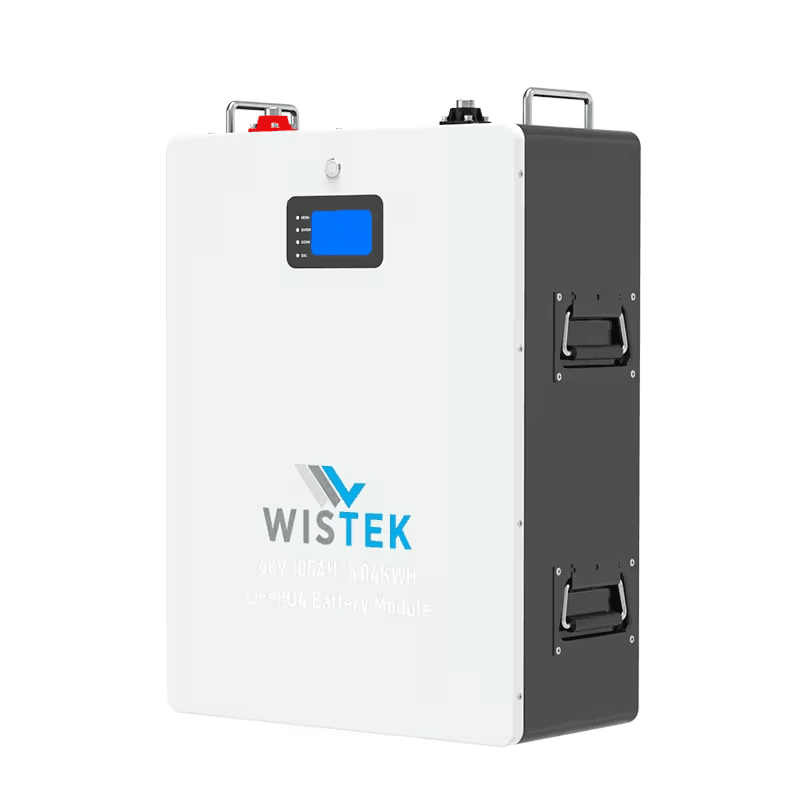 wall mounted 5kwh battery on white background