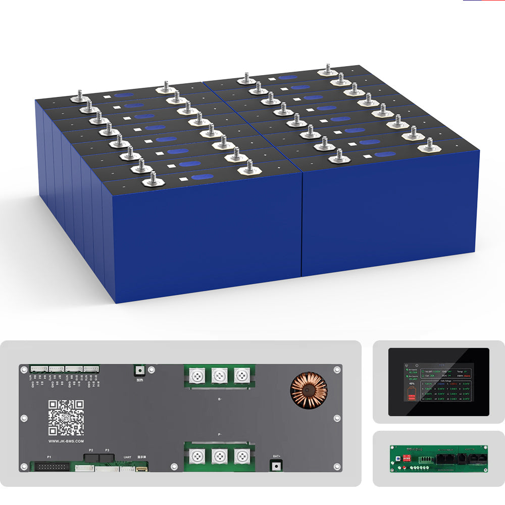 EVE MB56 628Ah 3.2V Prismatic LiFePO4 Battery Cell with JK 200A/300A BMS 4.3 inch Display|Wistek