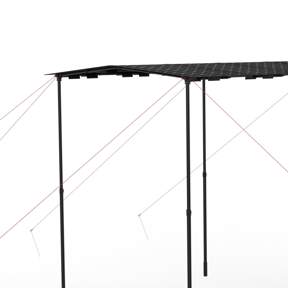 Easy Carry Lightweight 1200W 3.6*2.1m Stainless Steel Solar Canopy for Outdoor - Wistek