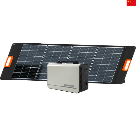 Home Solar Generator 1005Wh 300W Portable Power Station with Foldable Solar Panel 200W Set for Camping Outdoor Hiking Fishing Emergency | Wistek