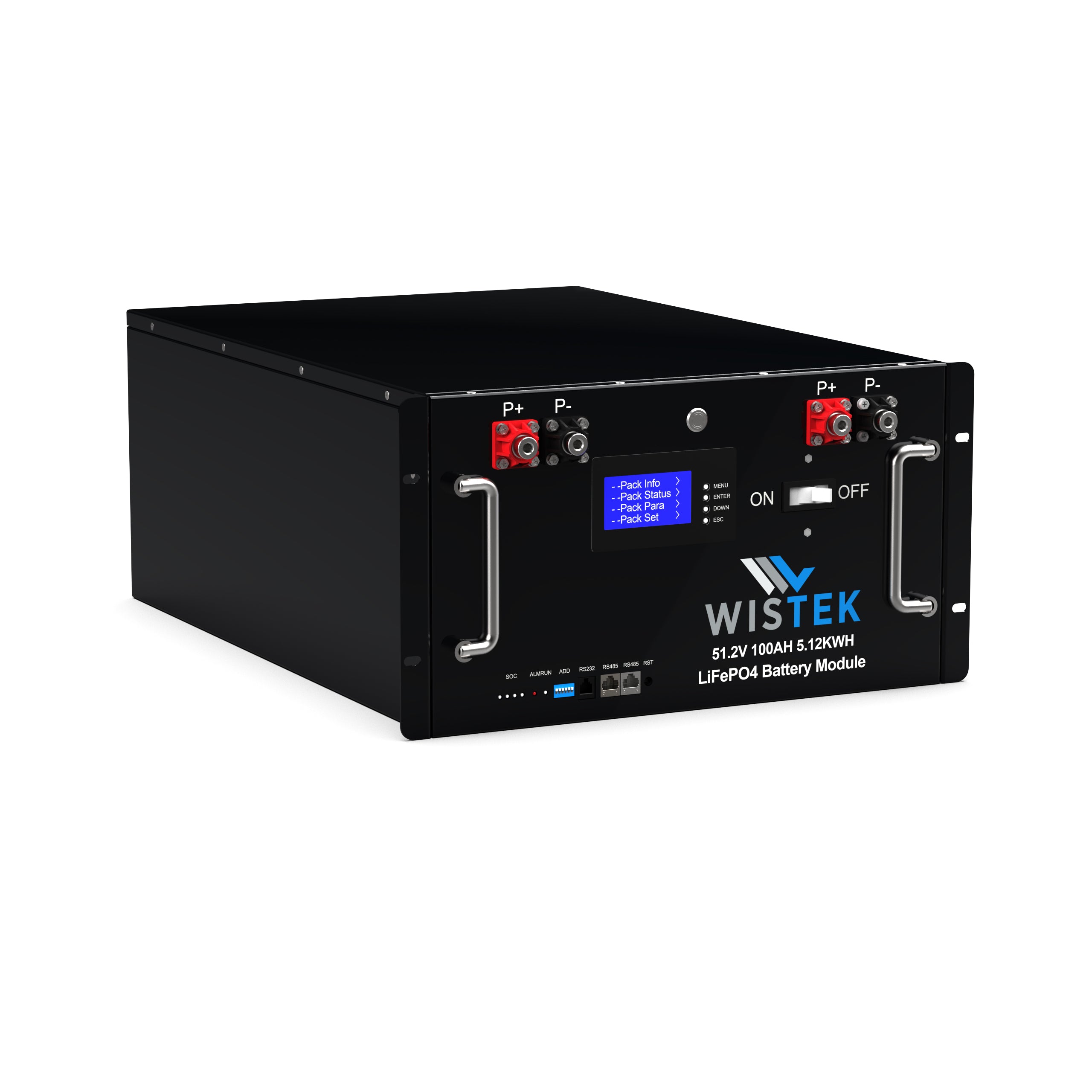 Black Wistek 5kwh battery module on a white background