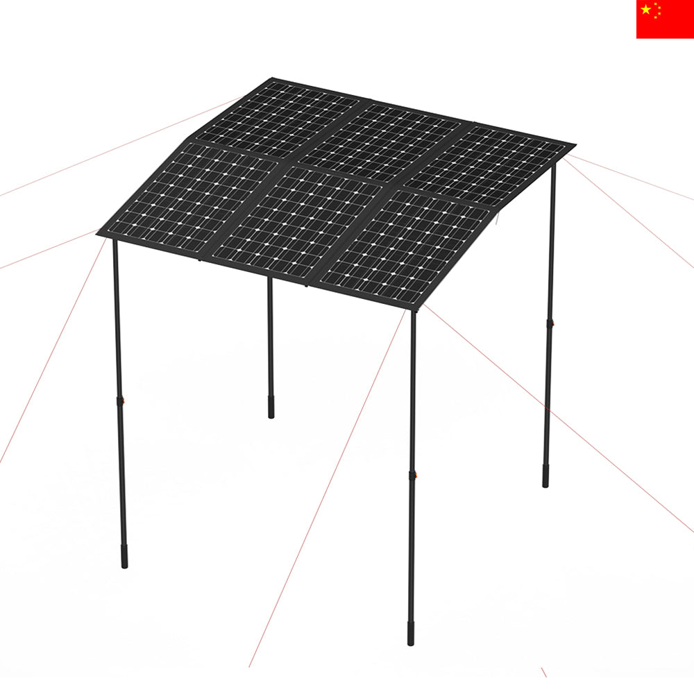 Big Power Easy Assemble 600W 1.8*2.1m Stainless Steel Solar Canopy for Market Sports Meeting - Wistek
