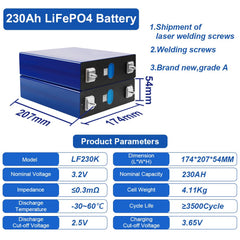 Células de baterías EVE 3.2V 230ah LiFePO4 para sistema solar