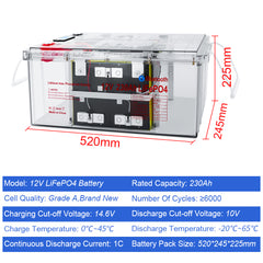 The Future of Energy Storage: Wistek 12V 230Ah Transparent LiFePO4 Lithium-Ion Battery