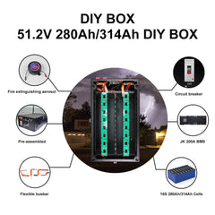 15kWh LiFePO4 Battery BOX with JK-PB2A16S20P BMS 4.3 inch Display|Wistek(Poland Stock)