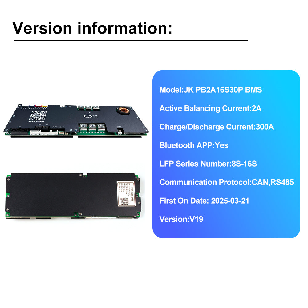 JK PB2A16S30P BMS version information