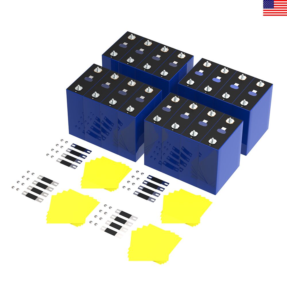 16 prismatic cells with16 epoxy plate,16 busbars and 32 screws in usa stock on the white background