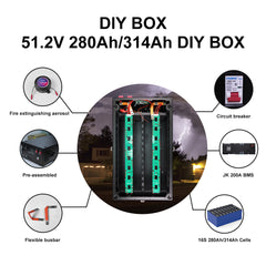 V2 15KWh DIY Battery Box with V19 JK PB2A16S20P BMS|Wistek