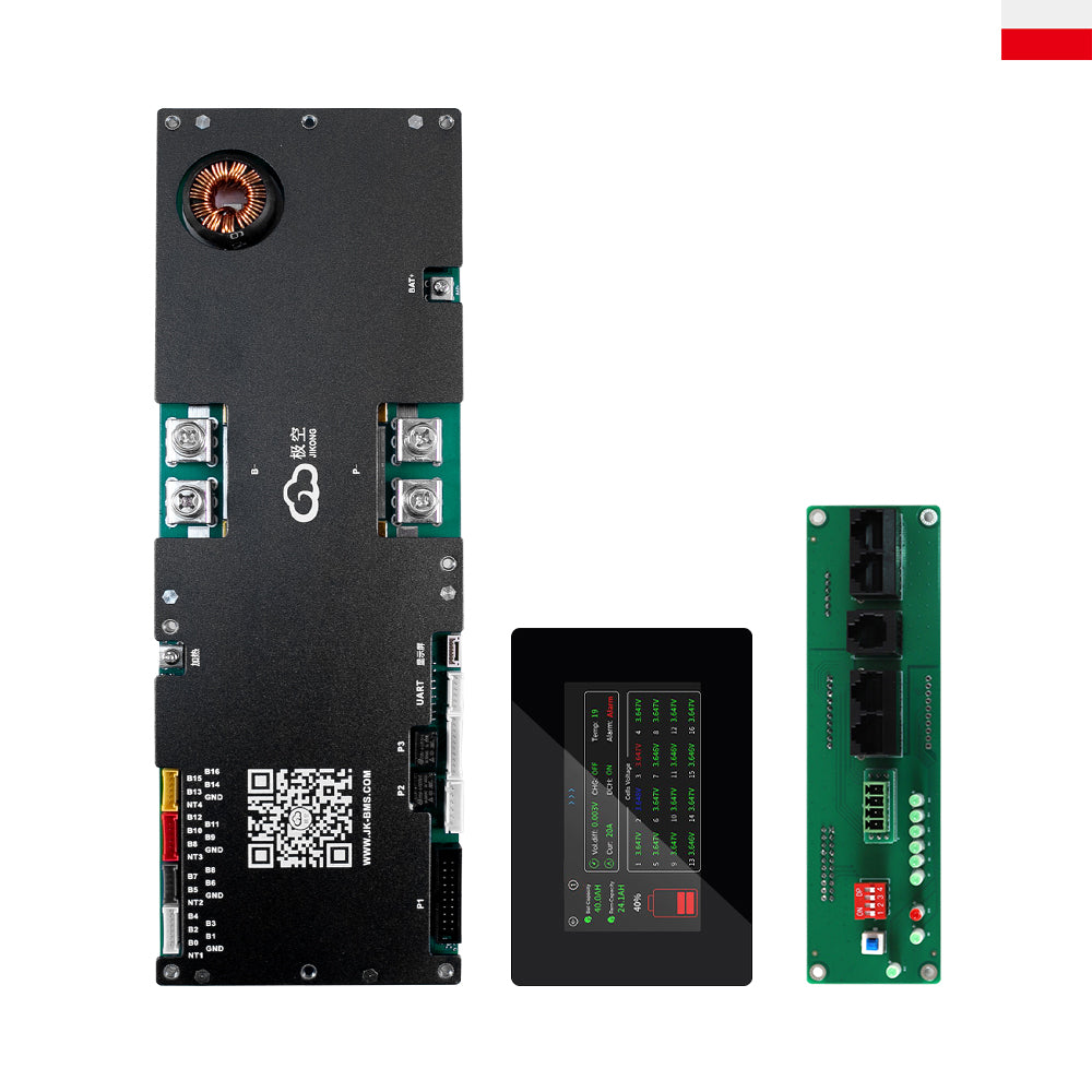 Wistek V19 JK-PB2A16S20P 16S 200A BMS 2A Aktives Balance-Strom-Batteriemanagementsystem mit 4,3-Zoll-LCD | Wistek (Polen-Lager) 
