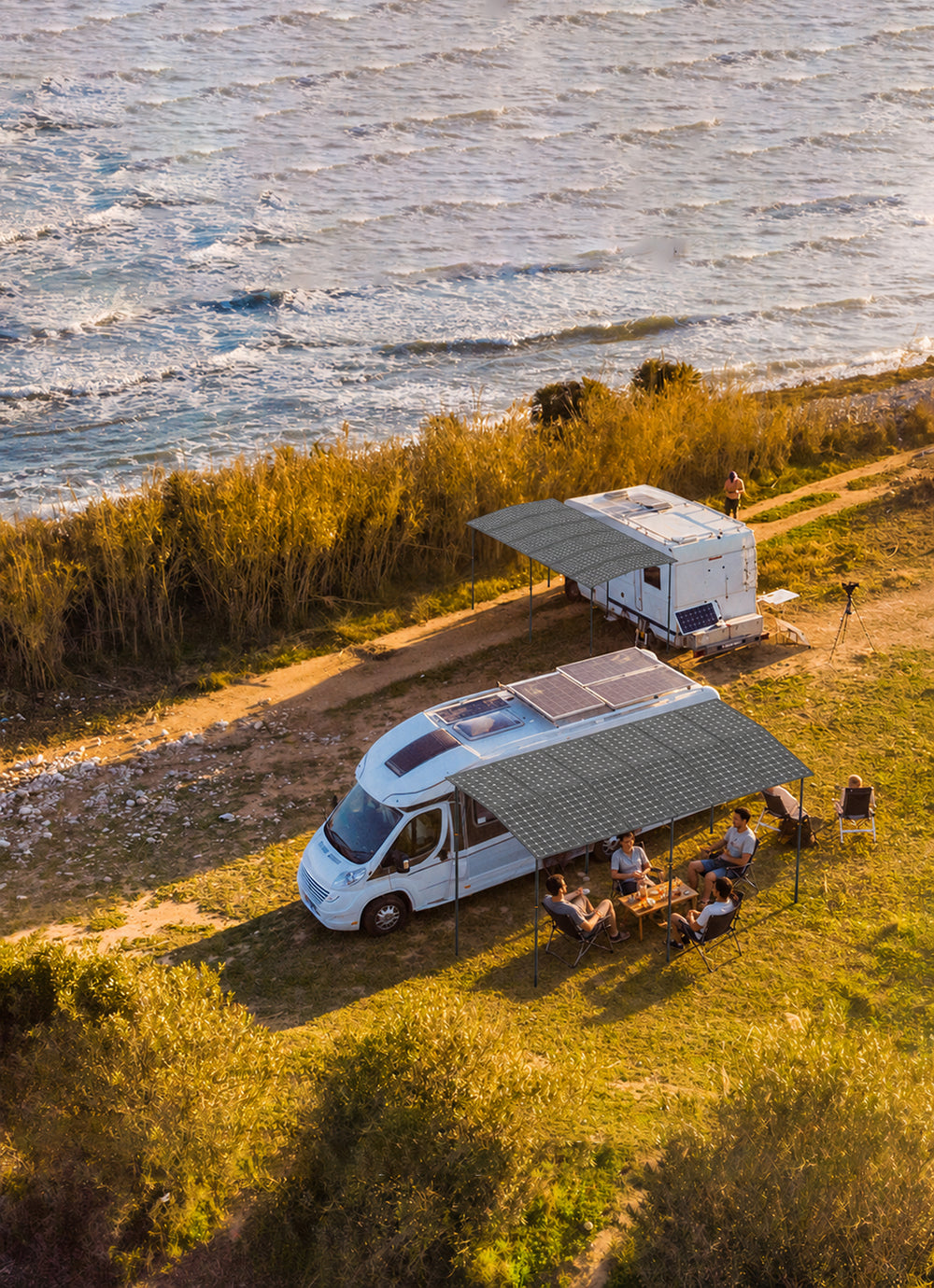 Solar canopy for rv